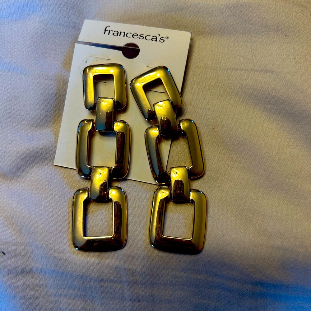 Francesca’s Gold Buckle Earrings